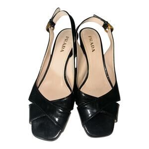 Prada leather slingback heels